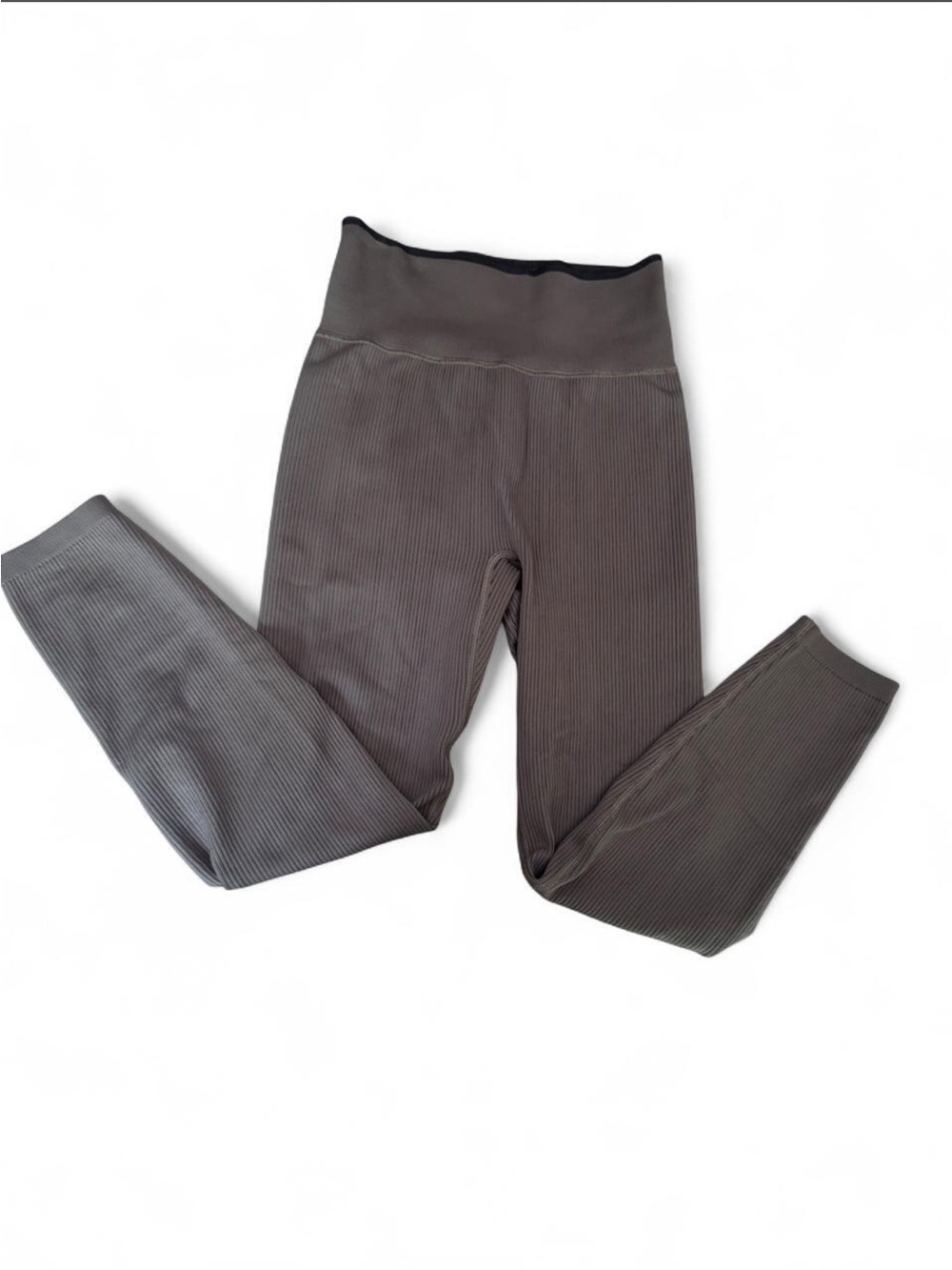 Calvin Klein Ribbed High-Waist Leggings Brown